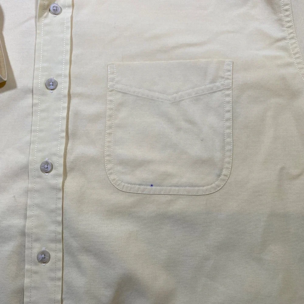 LLBean‎ Mens XL Regular Yellow Button Down Shirt Long Sleeve Cotton Casual